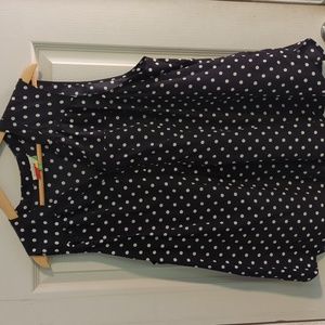 Black Polka Dot Sleeveless Top 2X